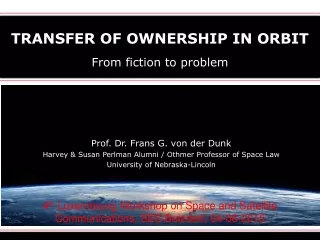 Transfer of ownership in orbit