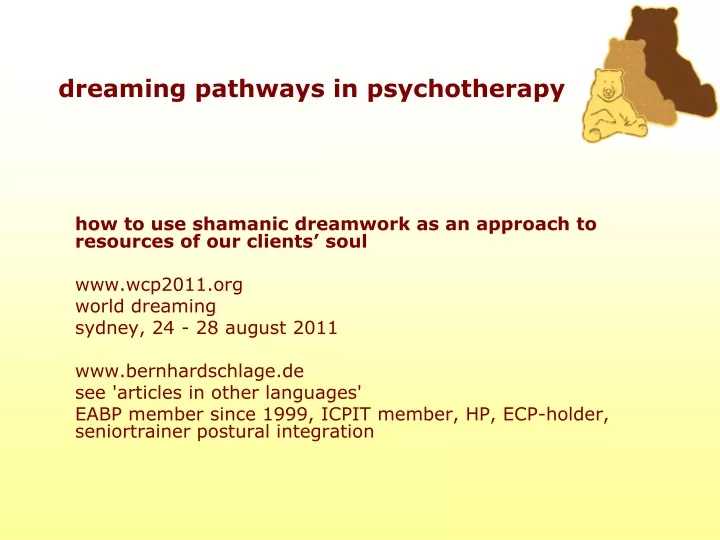 dreaming pathways in psychotherapy