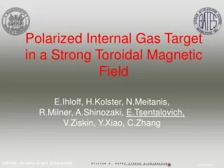 Polarized Internal Gas Target in a Strong Toroidal Magnetic Field