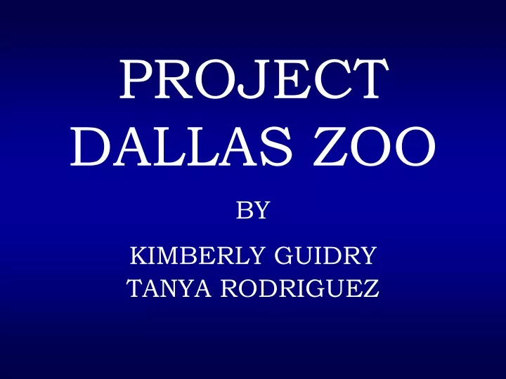 project dallas zoo by kimberly guidry tanya