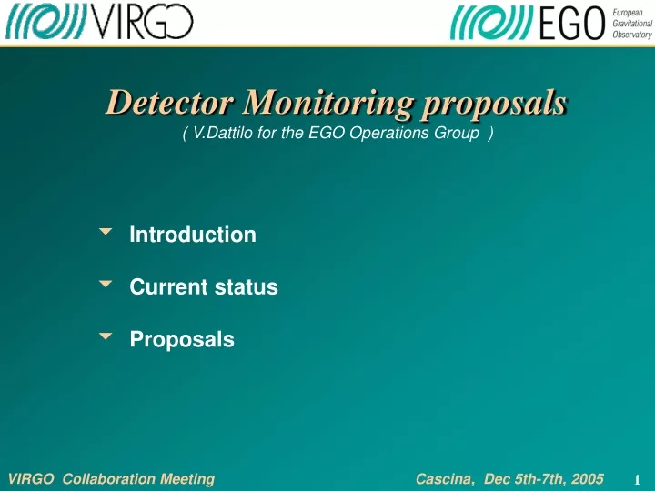 detector monitoring proposals v dattilo