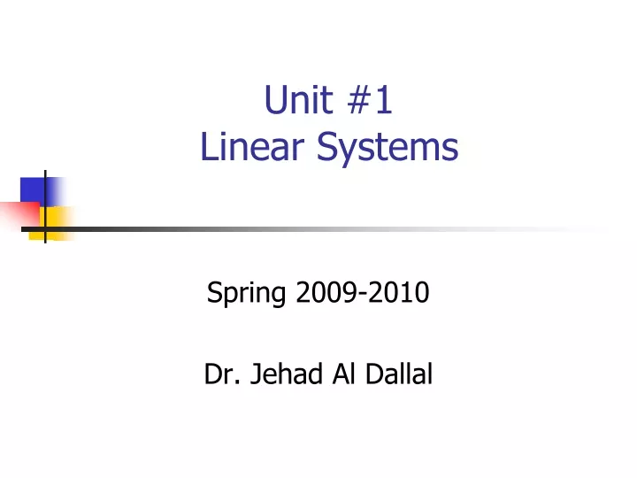 unit 1 linear systems