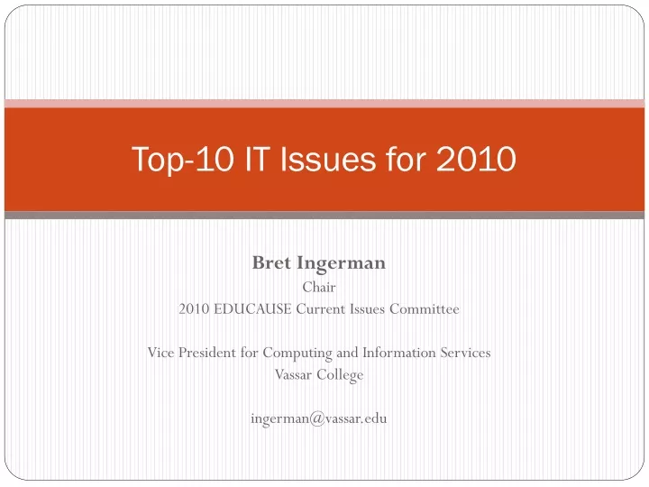 top 10 it issues for 2010