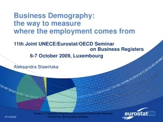 Business Demography:  the way to measure  where the employment comes from