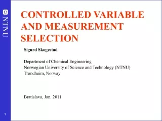 CONTROLLED VARIABLE AND MEASUREMENT SELECTION