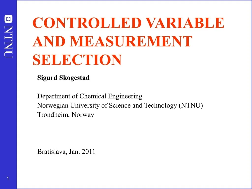 PPT - CONTROLLED VARIABLE AND MEASUREMENT SELECTION PowerPoint ...