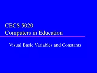 CECS 5020 Computers in Education