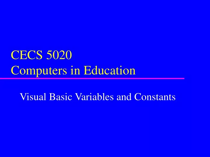 cecs 5020 computers in education