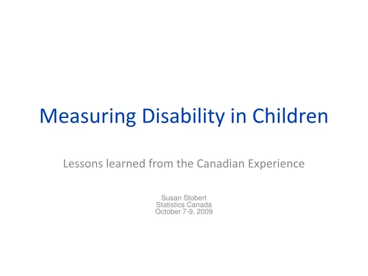 measuring disability in children
