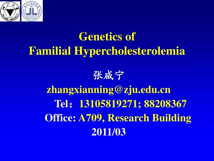genetics of familial hypercholesterolemia