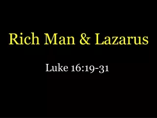 Rich Man &amp; Lazarus