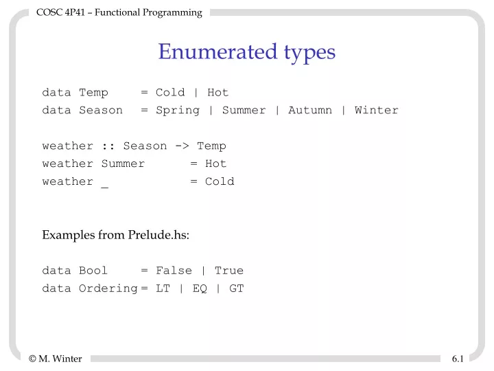 enumerated types