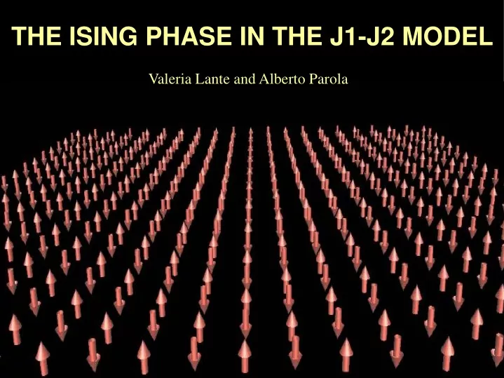 the ising phase in the j1 j2 model