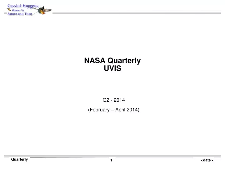 nasa quarterly uvis