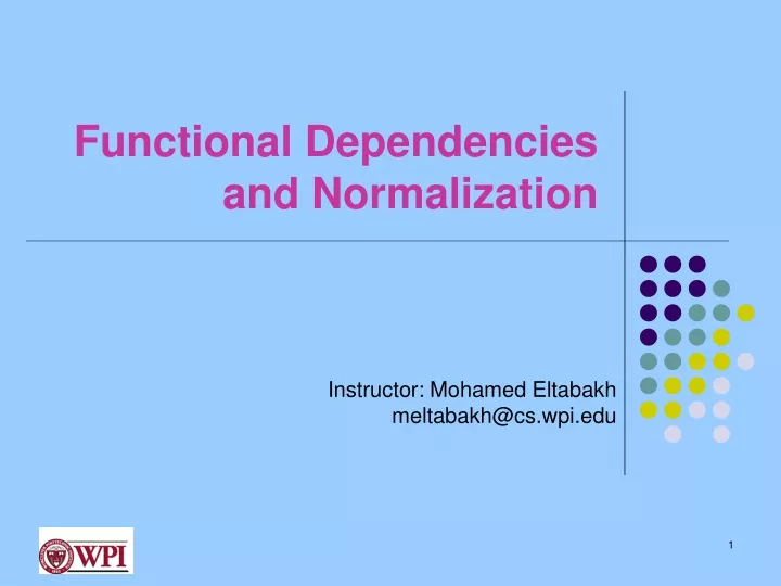 functional dependencies and normalization