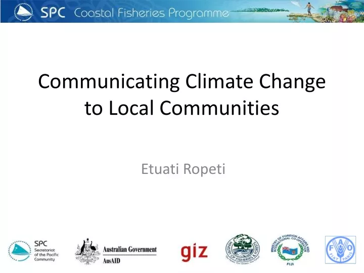 communicating climate change to local communities