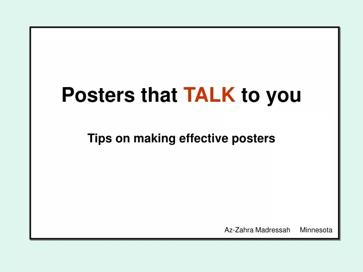 posters that talk to you tips on making effective posters