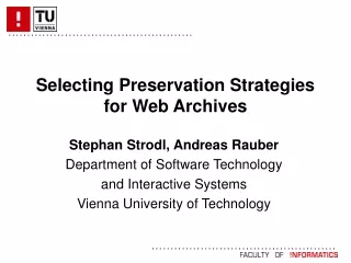 selecting preservation strategies for web archives
