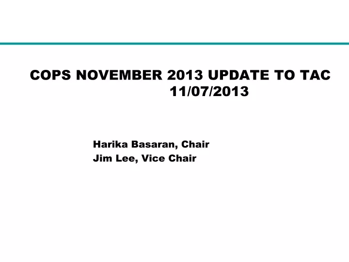 cops november 2013 update to tac 11 07 2013