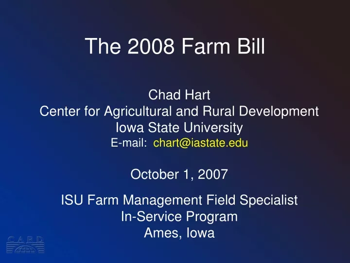 the 2008 farm bill