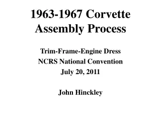1963-1967 Corvette Assembly Process
