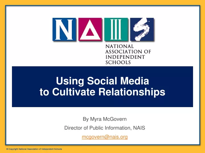 using social media to cultivate relationships