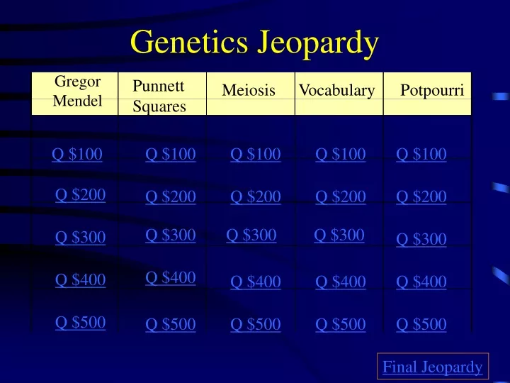 genetics jeopardy