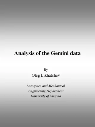 Analysis of the Gemini data