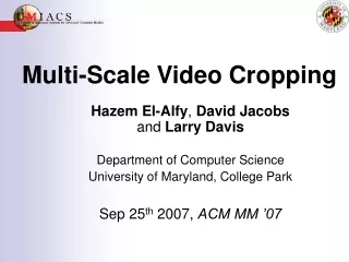 Multi-Scale Video Cropping