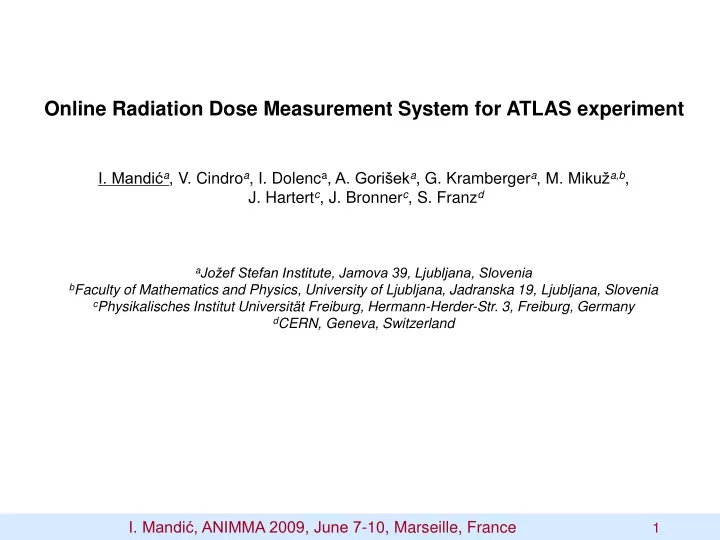 online radiation dose measurement system
