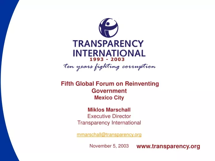 fifth global forum on reinventing government