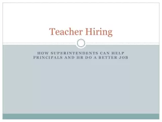 Teacher Hiring