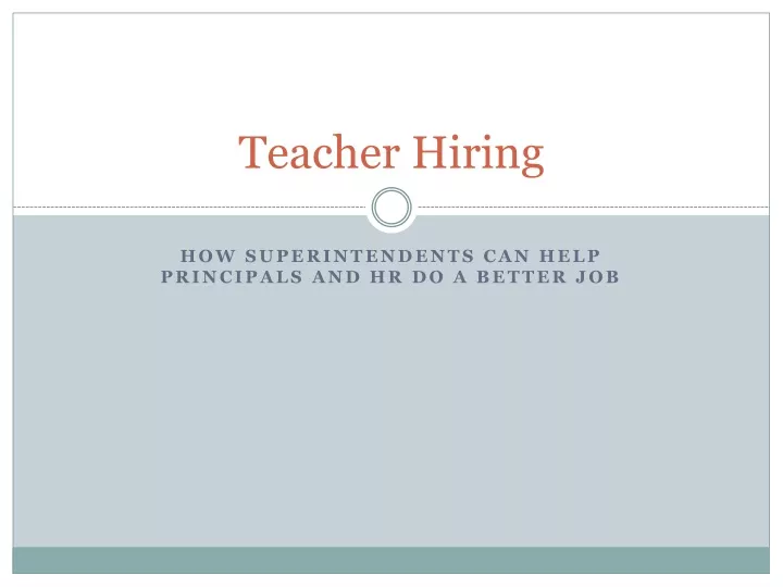 teacher hiring