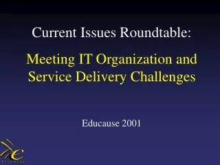 Current Issues Roundtable: Meeting IT Organization and Service Delivery Challenges Educause 2001