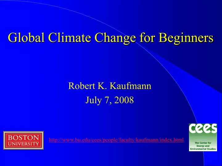 global climate change for beginners
