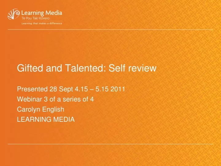 gifted and talented self review