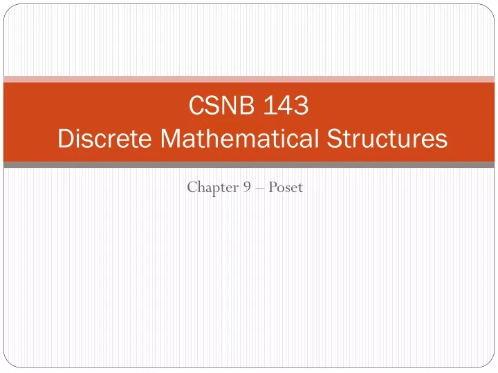 csnb 143 discrete mathematical structures