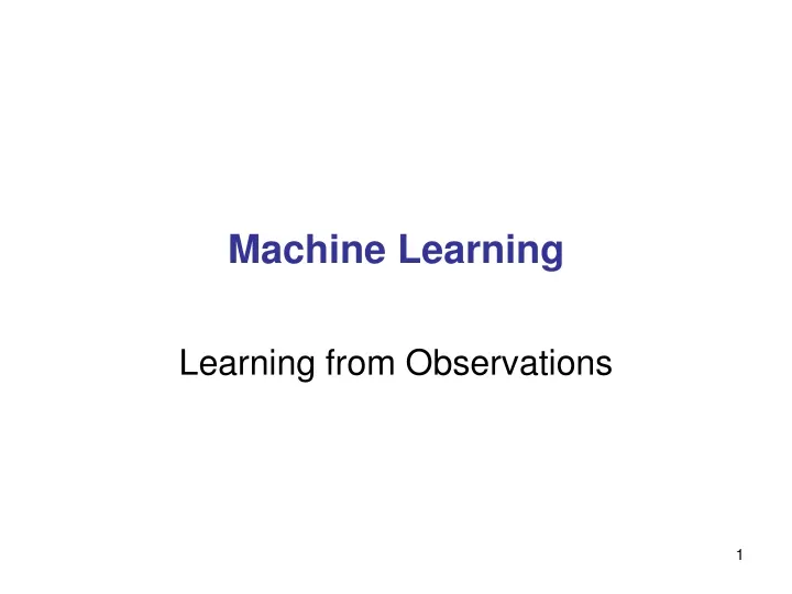 machine learning