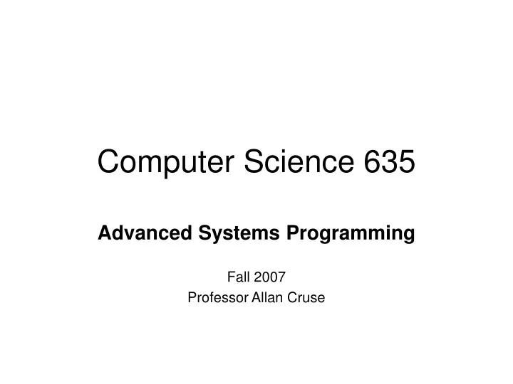 computer science 635