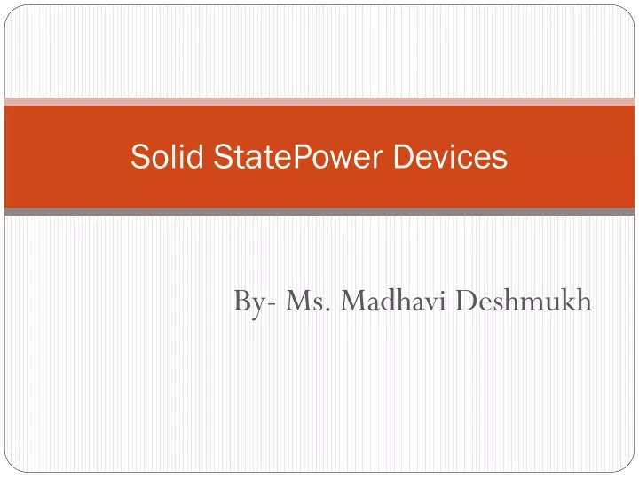 solid statepower devices