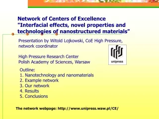Network of Centers of Excellence  &quot;Interfacial effects , novel properties and