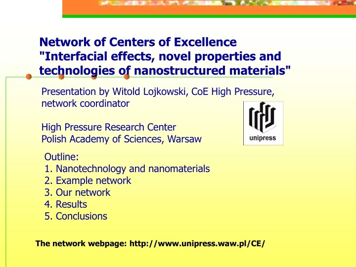 network of centers of excellence interfacial