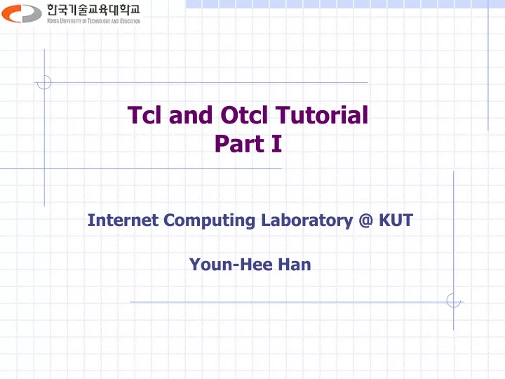 tcl and otcl tutorial part i