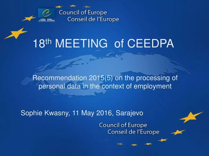18 th meeting of ceedpa recommendation 2015