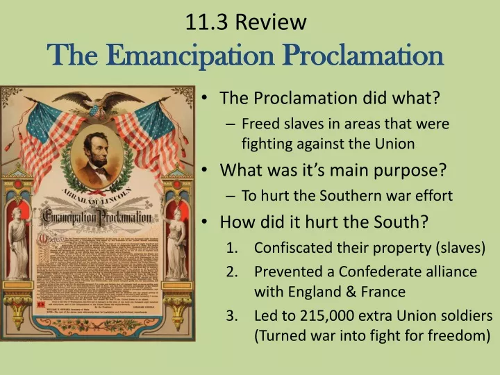 11 3 review the emancipation proclamation