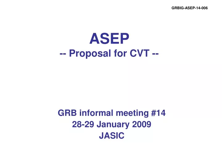 asep proposal for cvt