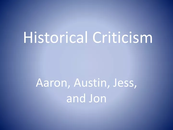 historical criticism