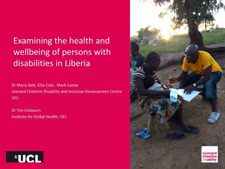 examining the health and wellbeing of persons with disabilities in liberia