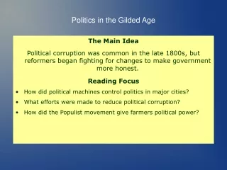 Politics in the Gilded Age