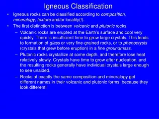 Igneous Classification